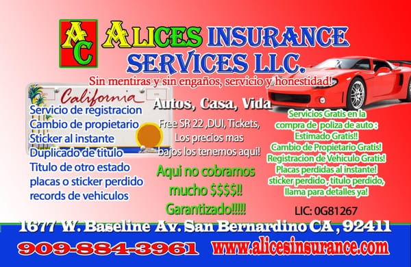 Photos of Alices Insurance Services Redlands, CA