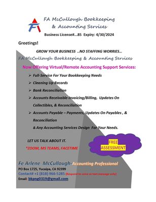 Photos of FA McCullough Bookkeeping & Accounting Services Redlands, CA