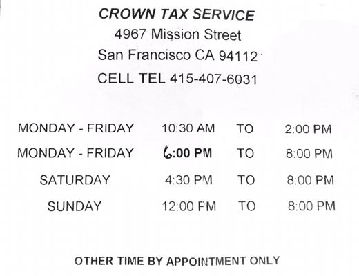 Photos of Crown Tax Service San Francisco, CA